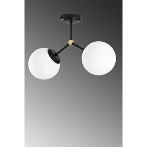Ikili Siyah Modern Akrobat Model Beyaz Glop Camlı Avize