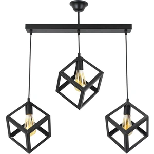 Rustik Retro Model Geometrik Sarkıt Metal Küp Avize