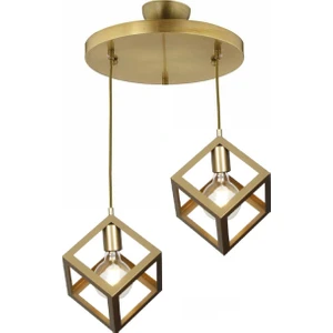 Rustik Retro Model Geometrik Sarkıt Metal Küp Avize