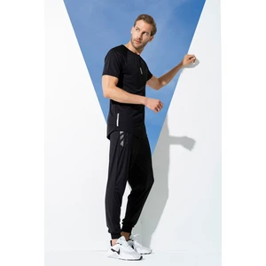 For You Man 2'li Reflektör Baskı T-shirt Siyah Jogger Takım S27152