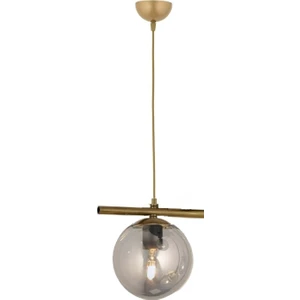Modern Füme Glop Camlı Sıralı Tekli Gold Sarkıt Avize