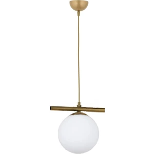 Modern Beyaz Glop Camlı Sıralı Tekli Gold Sarkıt Avize