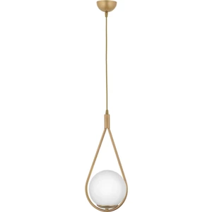 Damla Model Modern Gold Tekli Glop Beyaz Camlı Sarkıt Avize