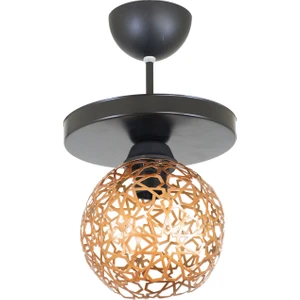 Selçuklu Top Motif Yıldız Ferforje Model Retro Rustik Plafonyer Avize