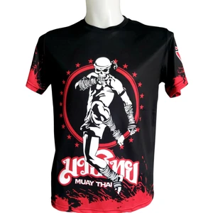 Whiteface Muay Thai Özel Baskılı Tasarım Tişört (Siyah)