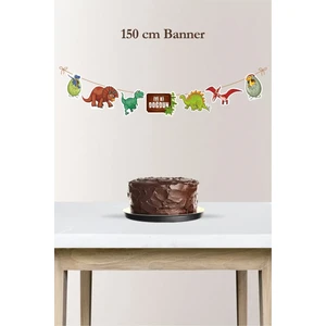 Neşeli Günlerim Dinazor Konsepti Büyük Banner *kalın Kağıt 150CM