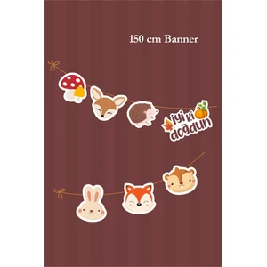 Neşeli Günlerim Orman Hayvanları Büyük Banner *kalın Kağıt 150CM