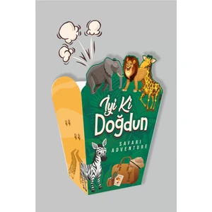Neşeli Günlerim Safari Konsepti Popcorn Kutusu (Mısır) 8'li