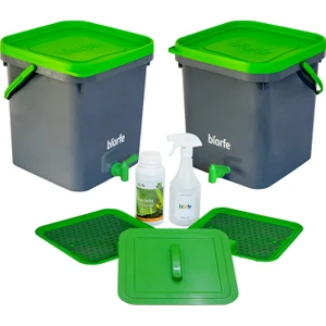 500 ml Bokashi Konsantre pH Düzenleyici Sıvılı 18 L Kompost Kovası İkili Set