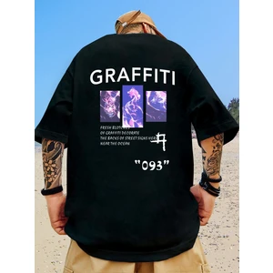 Graffiti Baskılı Oversize T-Shirt
