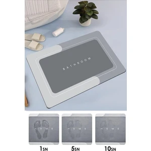 Birlikvar Ticaret Sihirli Su Emici Banyo Paspası Kaymaz Tabanlı Abdest Paspası 3,5 mm 40X60