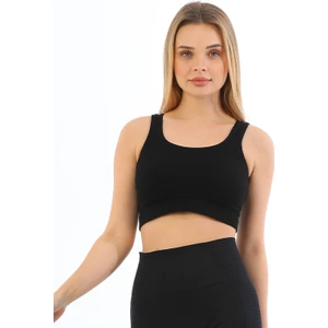 Secret Moda Yeni Sezon Kalın Askılı Fitilli Toparlayıcı Bel Kısmı Lastikli Kadın Büstiyer Siyah