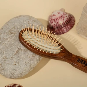 Efsoon Organics Kayın Ağacı Saç Fırçası Çanta Boyu - Doğal Çevre Dostu Sürdürülebilir Saç Masajı