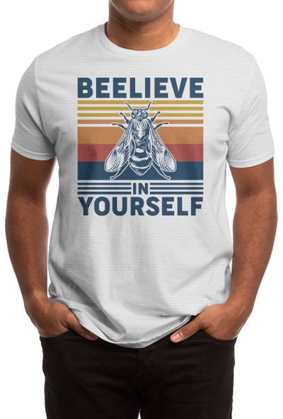 Fizello Beelive In Yourself - Bee Pun Beyaz Spor Tişört