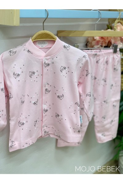 Sebi Bebek Ay Desenli Pijama Takımı 4012 Pembe10