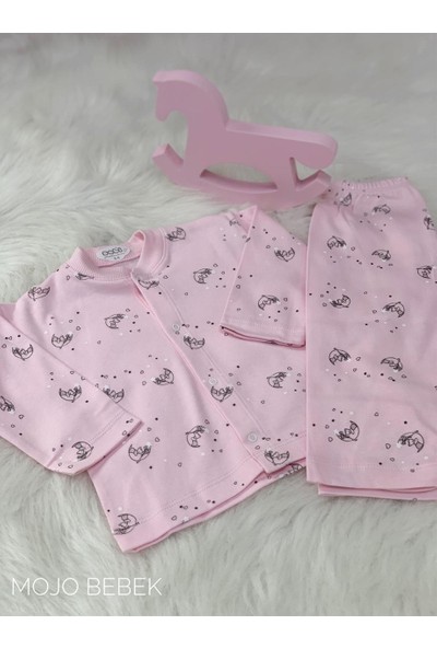 Sebi Bebek Ay Desenli Pijama Takımı 4012 Pembe10