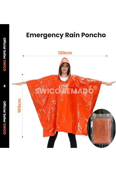 Swico Remado Su Geçirmez Acil Yağmurluk 2'li Paket (Yurt Dışından)