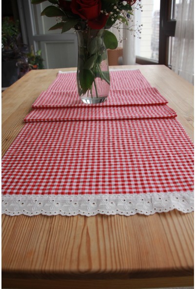 Nun Home Kırmızı Pötikare Runner