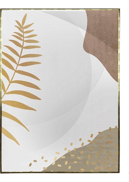 Yapraklar ve Şekiller Modern Poster P-001174