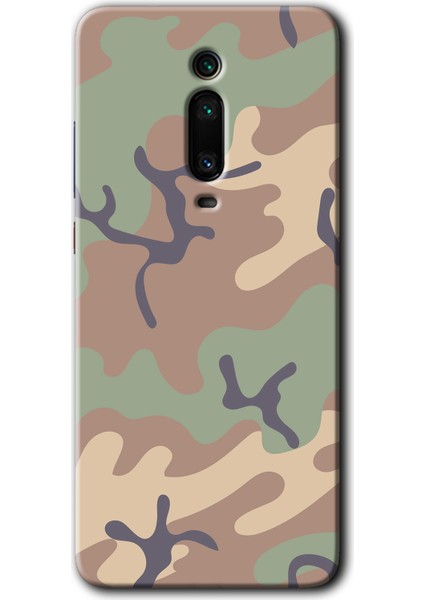 Xiaomi Mi 9t Kılıf Baskılı Kapak - Kamuflaj 29 +Tam Kaplayan Mat Seramik