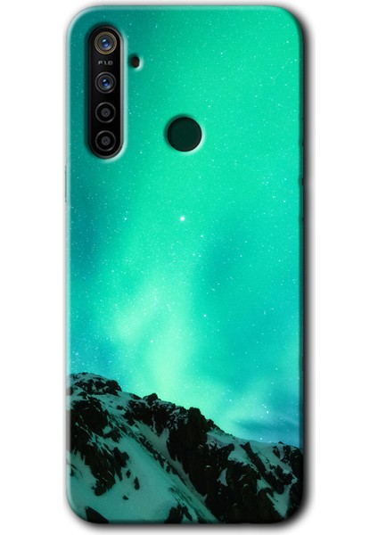 Huawei P40 Lite E Kılıf Baskılı Kapak - Aurora + 5d Tam Kaplayan Cam