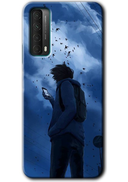 Huawei P Smart 2021 Kılıf Baskılı Kapak - Sonbahar Yalnızlığı +Tam Ekran Koruyucu