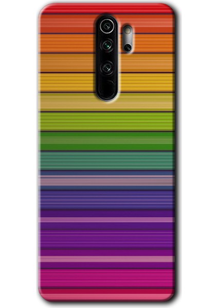 Xiaomi Redmi Note 8 Pro Kılıf Baskılı Arka Kapak - Colorful Lines +Tam Ekran Koruyucu