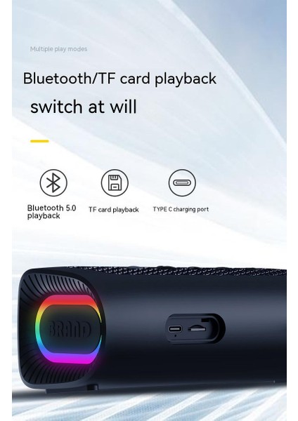Rgb Hafif Ağır Bas Büyük Hacimli Dış Mekan Taşınabilir Kablosuz Bluetooth Hoparlör (Yurt Dışından) fiyatları