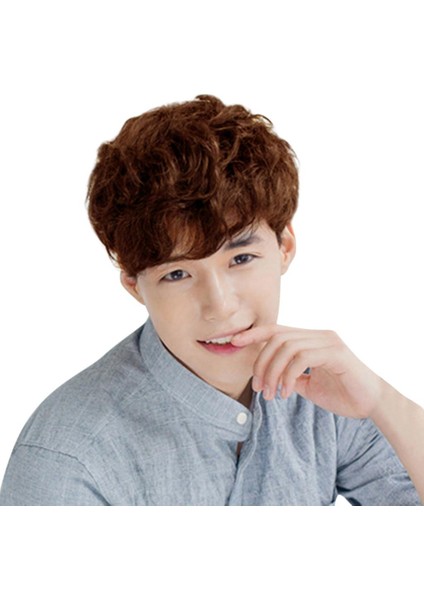 Erkekler Için Sentetik Kısa Erkek Erkek Kahverengi Siyah Yeni Peruk B (Yurt Dışından)