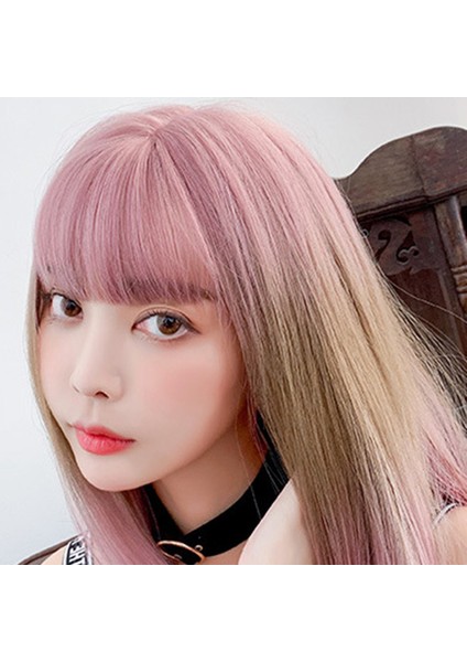 Ön Koparıp Düz Ön Peruk Altın Kadınlar Için Brezilyalı Kısa Bob Peruk-Pembe (Yurt Dışından) fırsatları