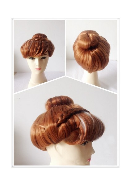 Cosplay Anna Örgülü Saç Peruk - (Yurt Dışından)
