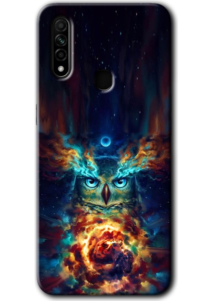 Oppo A31 Kılıf Baskılı Kapak - Ballı Baykuş +Tam Kaplayan Mat Seramik