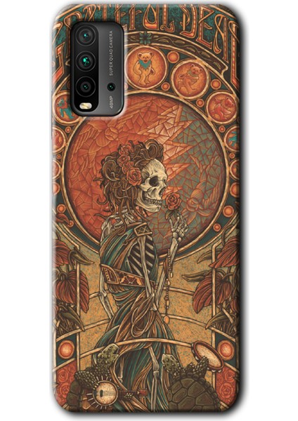 Xiaomi Redmi 9t Kılıf Baskılı Arka Kapak - Iskelet Aşk +Tam Ekran Koruyucu