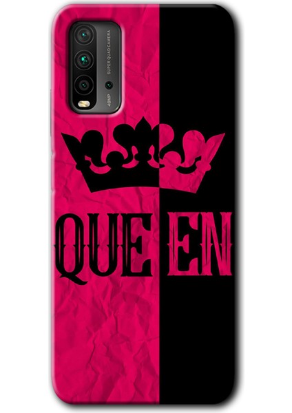 Xiaomi Redmi 9t Kılıf Baskılı Arka Kapak - Queen +Tam Ekran Koruyucu
