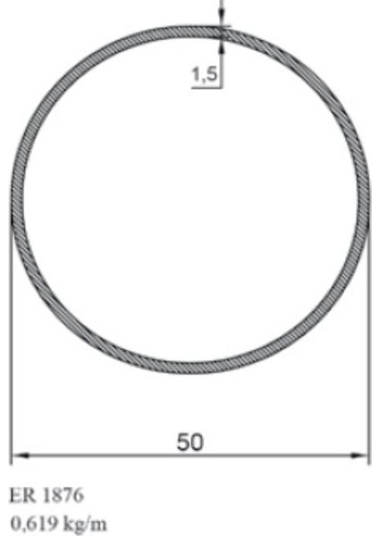 Alm Alüminyum Küpeşte Profili 50'lik Er 1876 1,5mm Eloksal Parlak 3 Metre