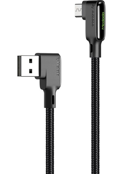 CA-7531 Micro USB Hızlı Şarj ve USB Data Kablo 90 Derece Ledli 3A 1.8m