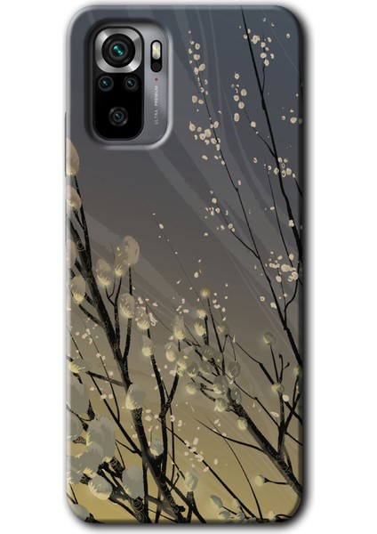 Xiaomi Redmi Note 10 Kılıf Baskılı Arka Kapak - Branches Flowers +Tam Ekran Koruyucu