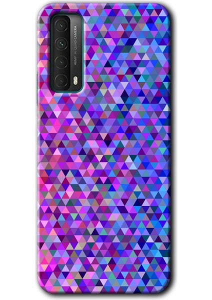 Huawei P Smart 2021 Kılıf Baskılı Kapak - Pixel Mozaik + 5d Tam Kaplayan Cam