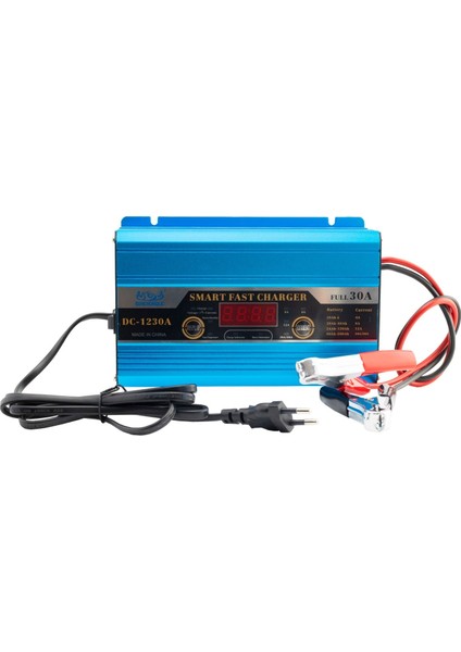 DC-1230A Profesyonel 12V 30AH Akü Şarj Cihazı 400 Ampere Kadar Tüm Akülere Uygundur