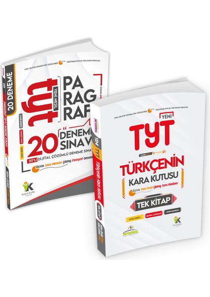 YKS-TYT Kara Kutu Türkçe Tek Kitap Sor Bankası ve Paragraf Denemesi Dijital Çözümlü 2'li Set