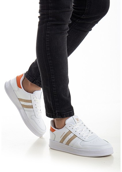Sneaker Spor Ayakkabı Beyaz Oranj modelleri