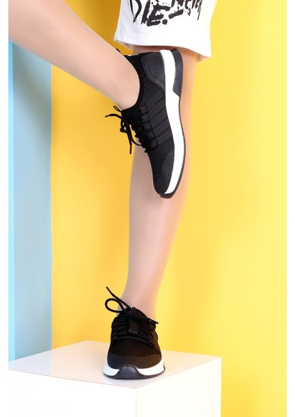 Siyah Beyaz Unisex Sneaker Spor Ayakkabı fırsatları