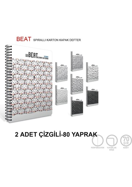 Beat Spiralli Defter 80 Yp Çizgili