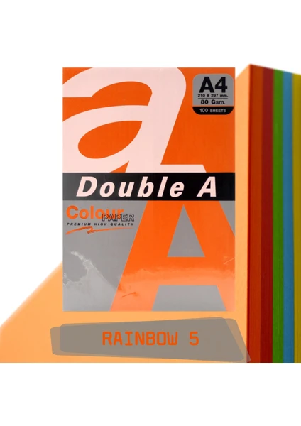 Double A Renkli Fotokopi Kağıdı A4 80 gr 100’lü