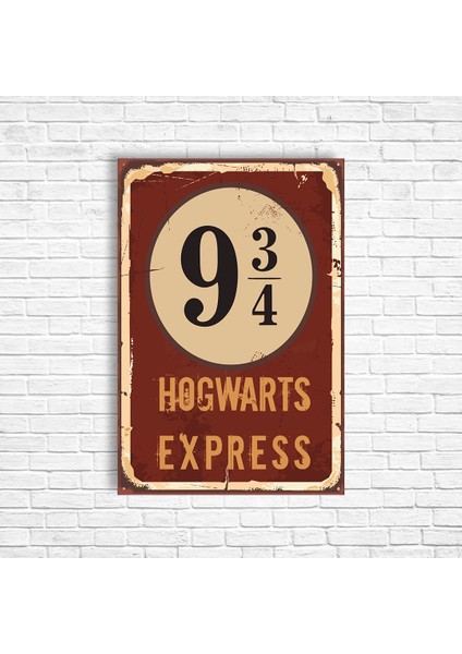 Trend Poster Harry Potter  9 3/4 Hogwarts Express Retro Ahşap Poster