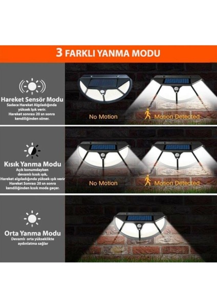 Solar Güneş Enerjili 122 Cob Ledli 3 Modlu Hareket Sensörlü Oval Bahçe Lambası fırsatları