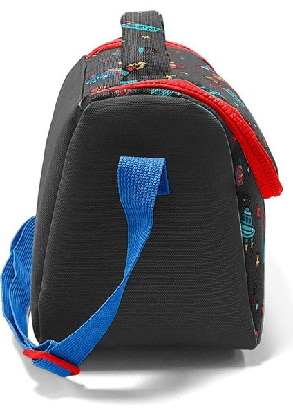 Kids Koyu Gri Kırmızı Uzay Desenli Thermo Beslenme Çantası 11808