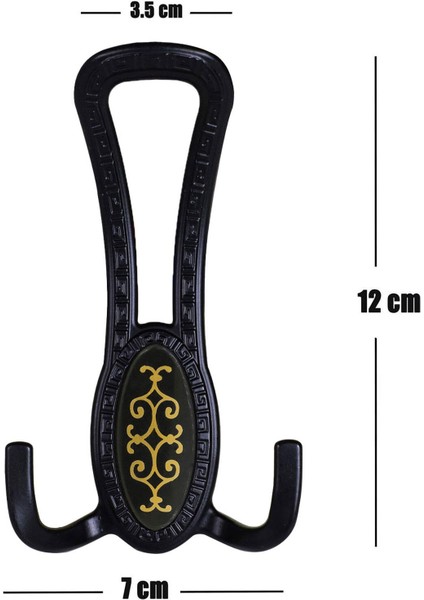 Portmanto Vestiyer Duvar Askısı Dolap Elbise Askılığı Mat Siyah Gold Desenli ( 4 Adet) fiyatları