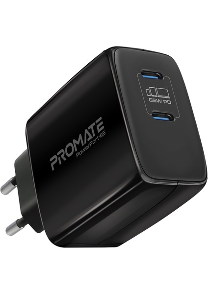 Powerport-65 65W Süper Hızlı Ganfast 2xtype-C Pd Şarj Cihazı Adaptörü, Tabletler, Akıllı Telefonlar, Dizüstü Bilgisayarlar Ultra Kompakt Duvar Şarj Cihazı