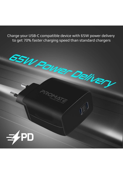 Powerport-65 65W Süper Hızlı Ganfast 2xtype-C Pd Şarj Cihazı Adaptörü, Tabletler, Akıllı Telefonlar, Dizüstü Bilgisayarlar Ultra Kompakt Duvar Şarj Cihazı fiyatları